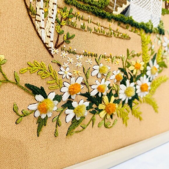 Vintage Sunset Stitchery Sunset in the Park Needlepoint Embroidery Completed - Picture 2 of 9